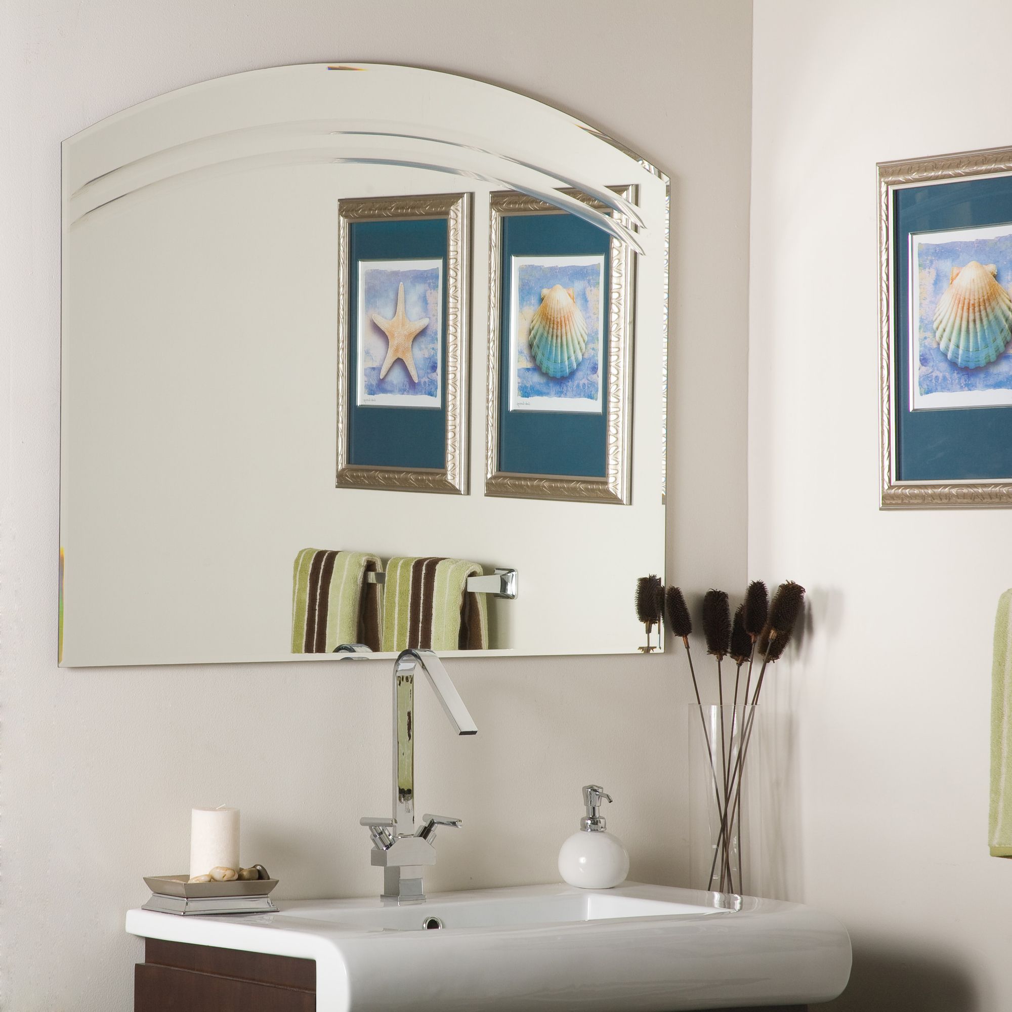 Angel 39 1/2" x 31 Arch Frameless Wall Mirror