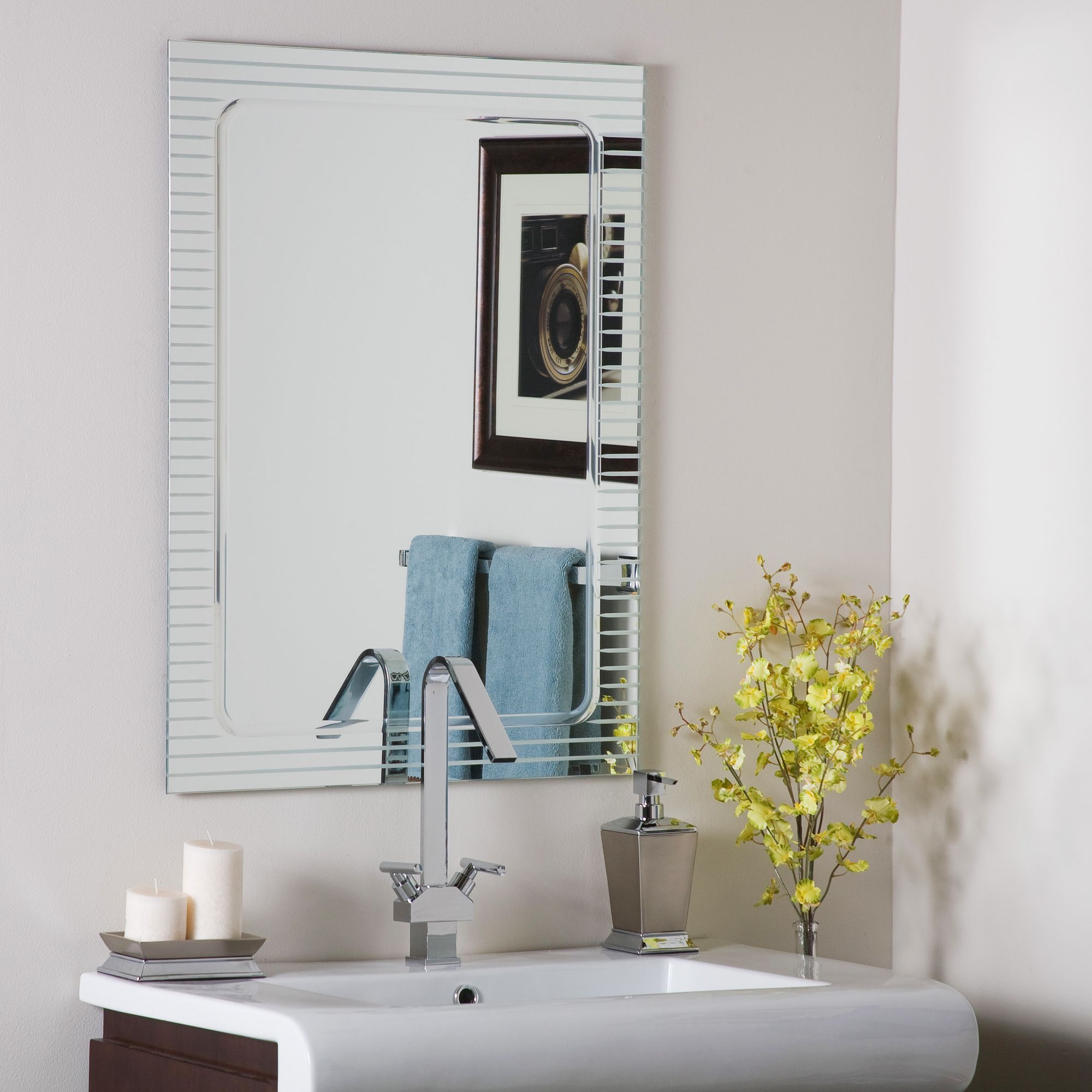Deco 23 1/2" x 31 Rectangular Frameless Wall Mirror
