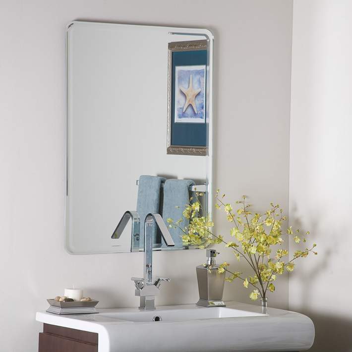 Frameless Wall Mirror 58m52 Lamps Plus, Galvin 36 Square Frameless Beveled Wall Mirror
