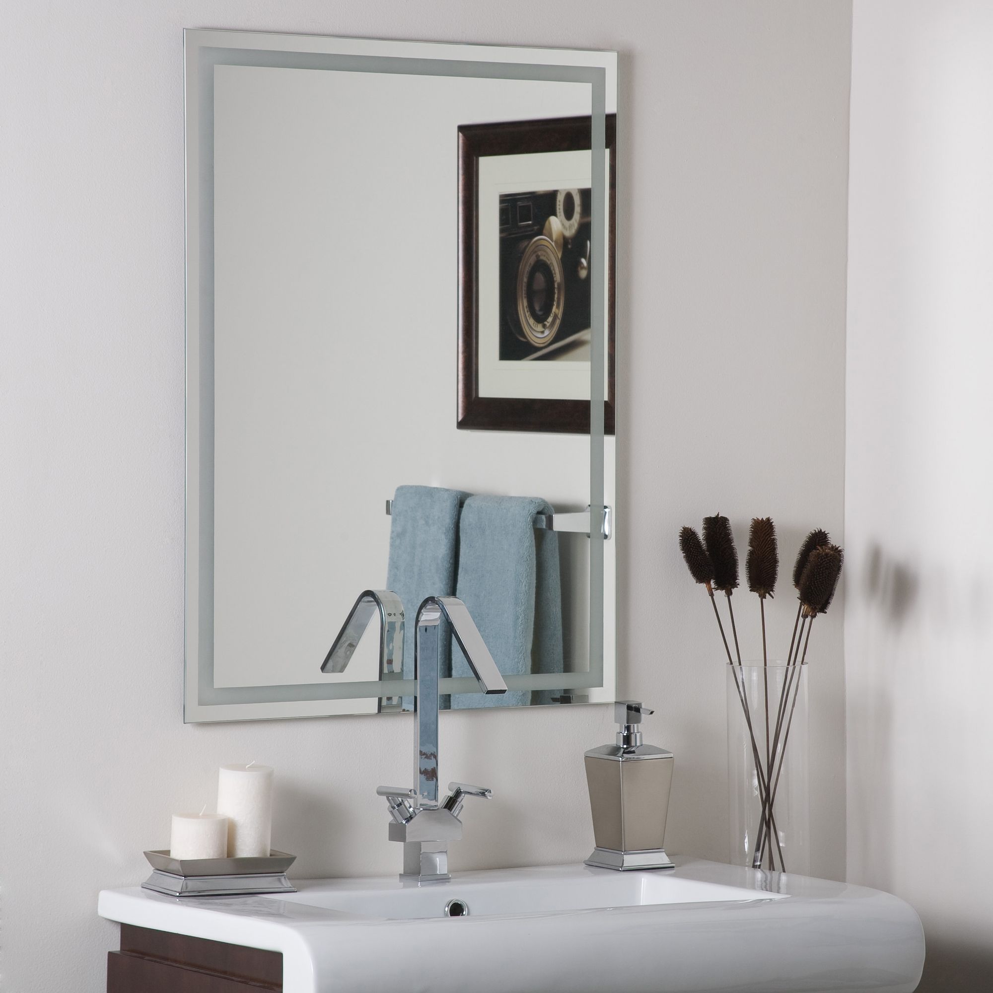 Frameless Etch 23 1/2" x 31 Wall Mirror