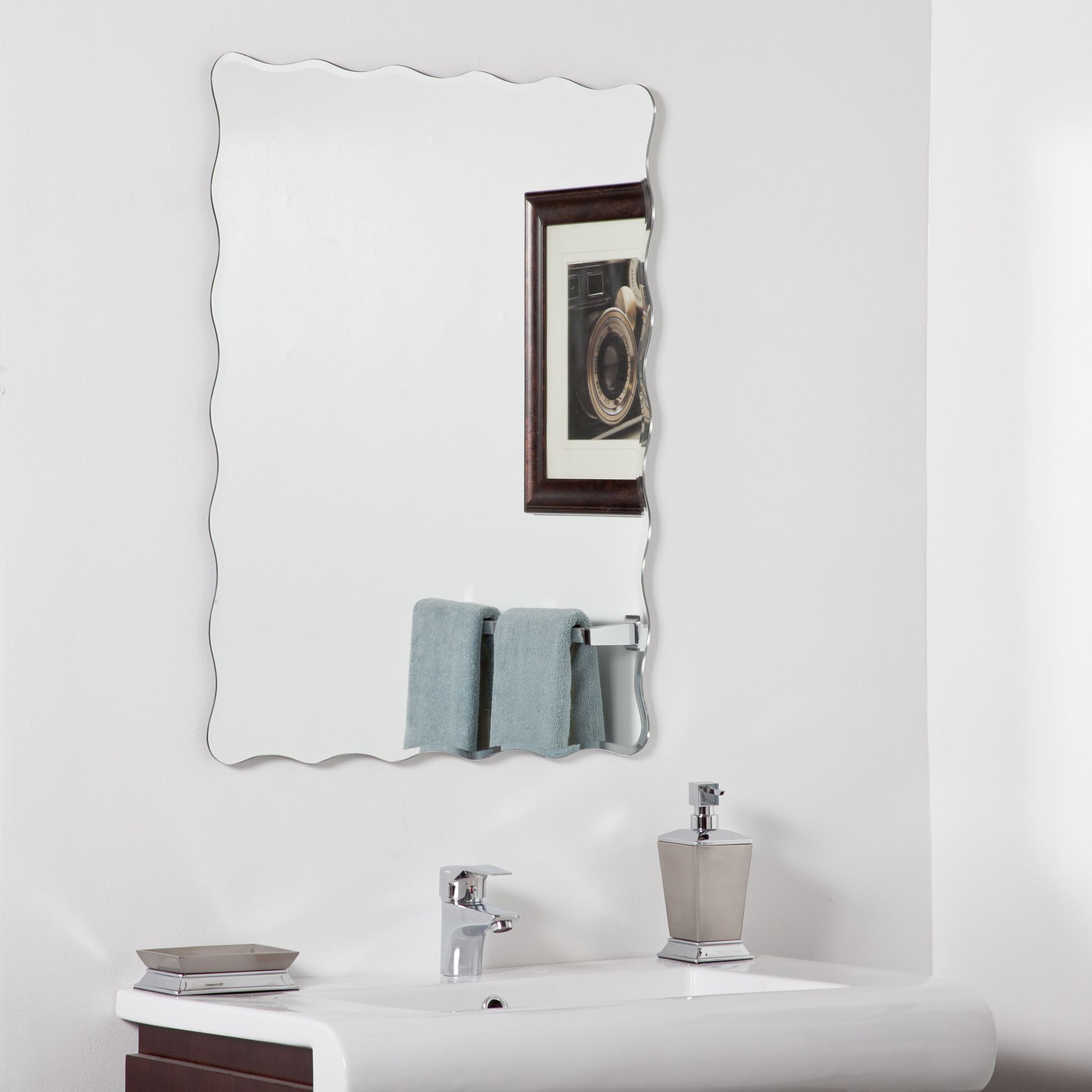 Angelina Modern 23 1/2" x 31 Frameless Wall Mirror