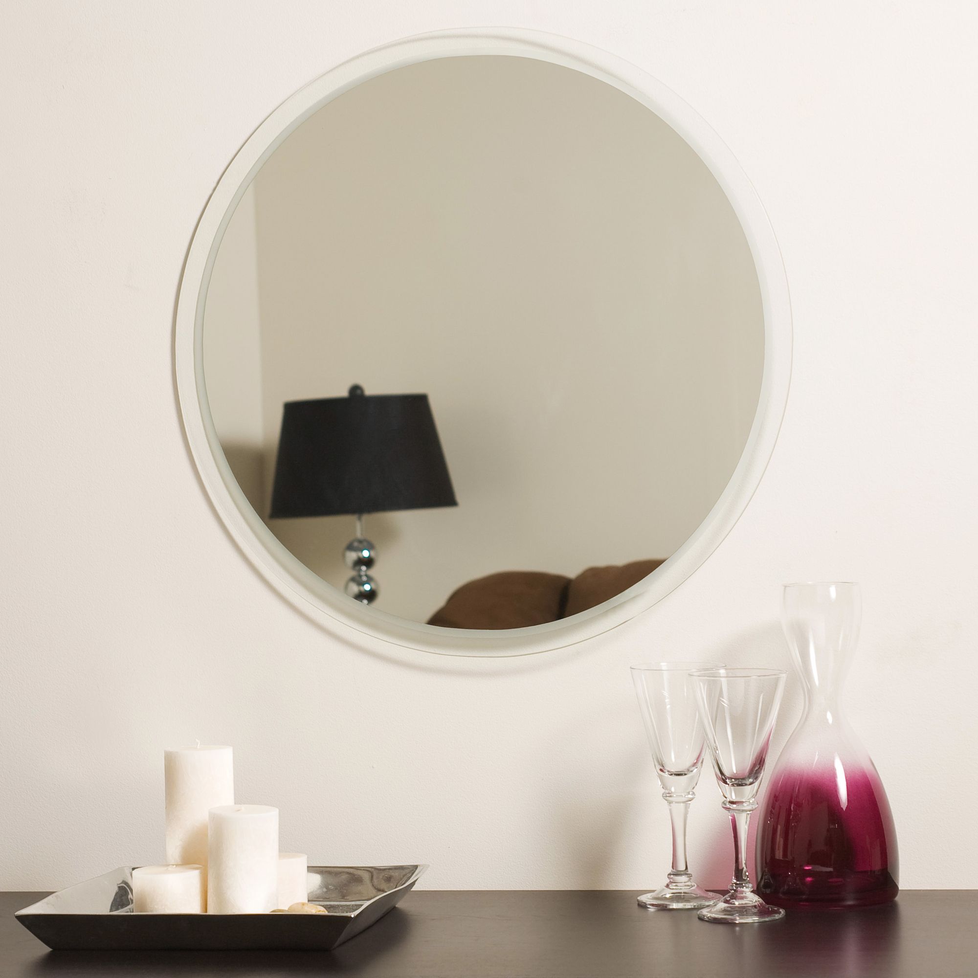 Frameless Contempo 23 1/2" Round Wall Mirror