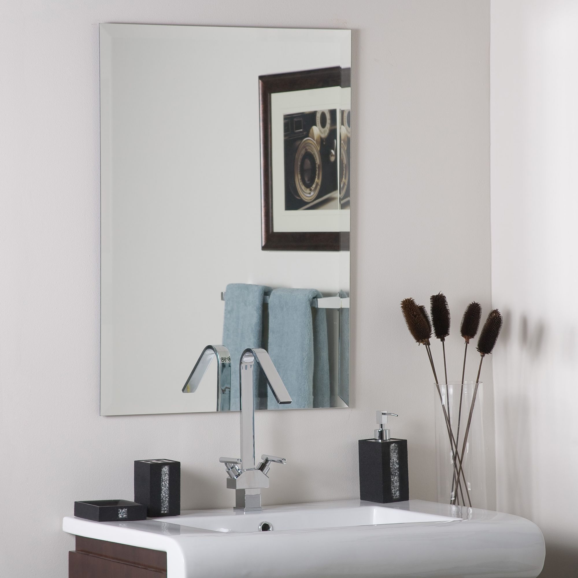 Frameless Square 23 1/2" x 31 Beveled Wall Mirror