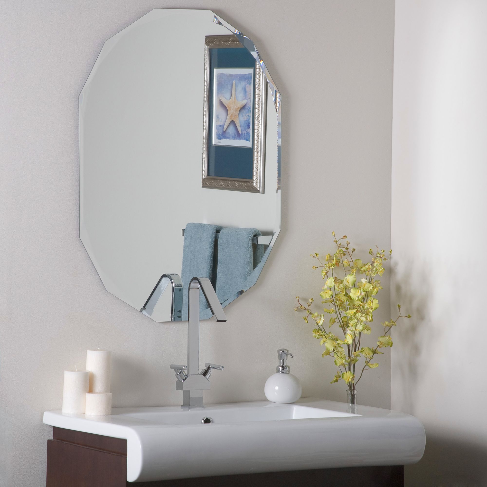 Diamond 23 1/2" x 31 Octagon Frameless Wall Mirror