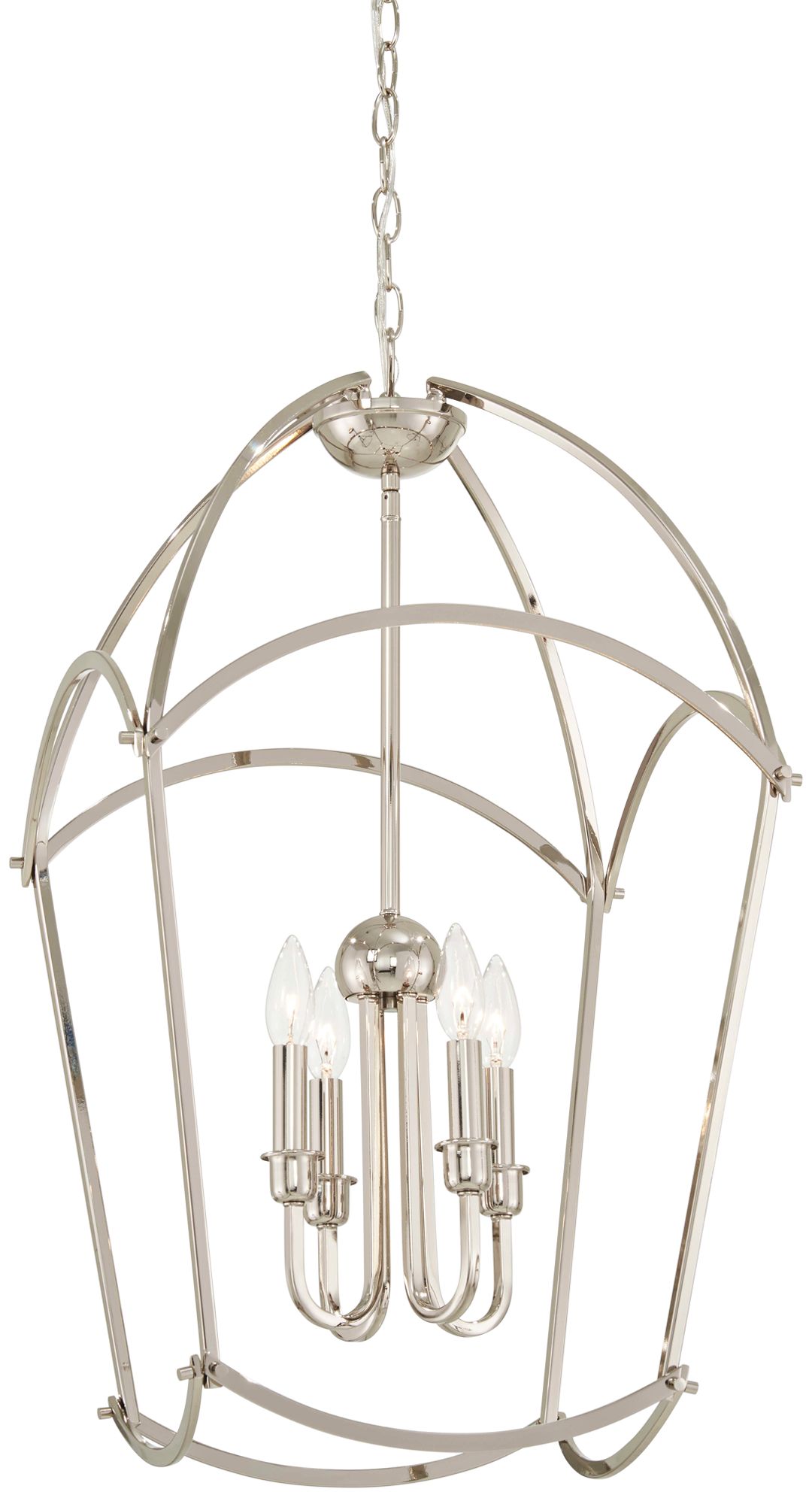 Jupiter's Canopy 17" Wide Polished Nickel 4-Light Pendant