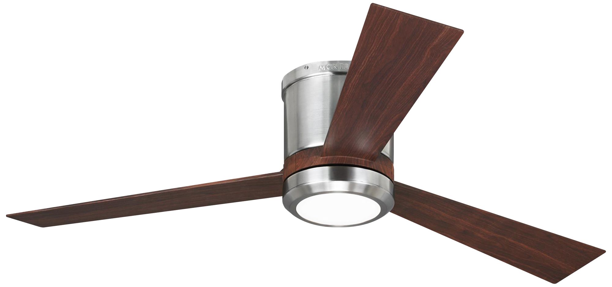 52 Monte Carlo Clarity Brushed Steel Hugger Led Ceiling Fan