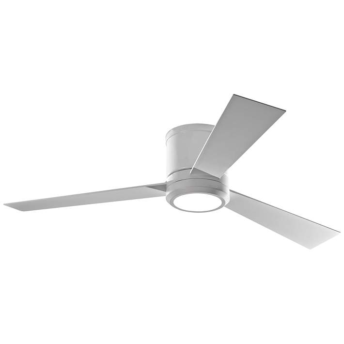 52 Monte Carlo Clarity Matte White Hugger Led Ceiling Fan
