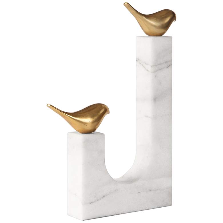 Uttermost 13 1/4&quot; High Songbirds Brass Accent Statue