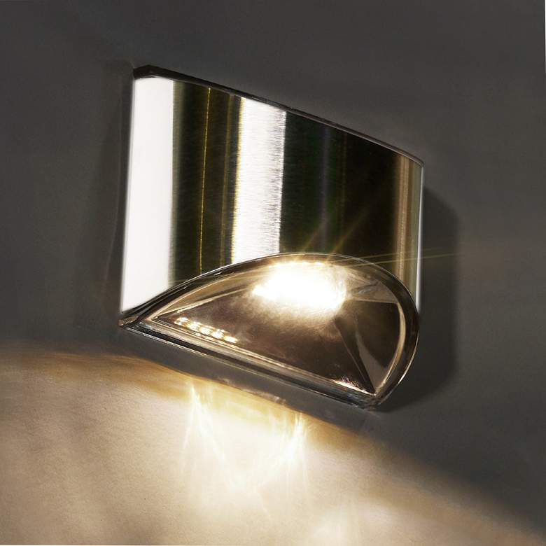 Image 1 Stainless Steel 3 1/4" High Solar LED Outdoor Deck Light