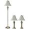 Geneva White Brushed Steel 3-Piece Floor and Table Lamp Set