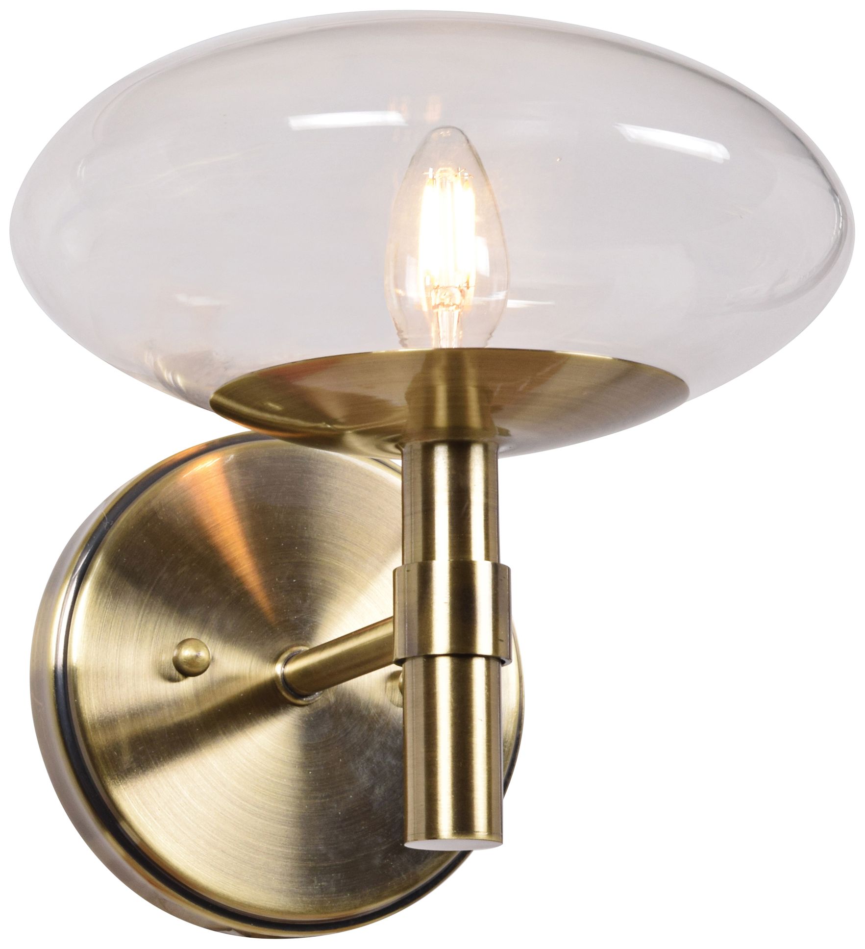Grand 9" High Brushed Brass LED Wall Sconce