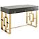 Audrey 47 1/4" Wide Gray Lacquer and Gold 3-Drawer Luxe Desk