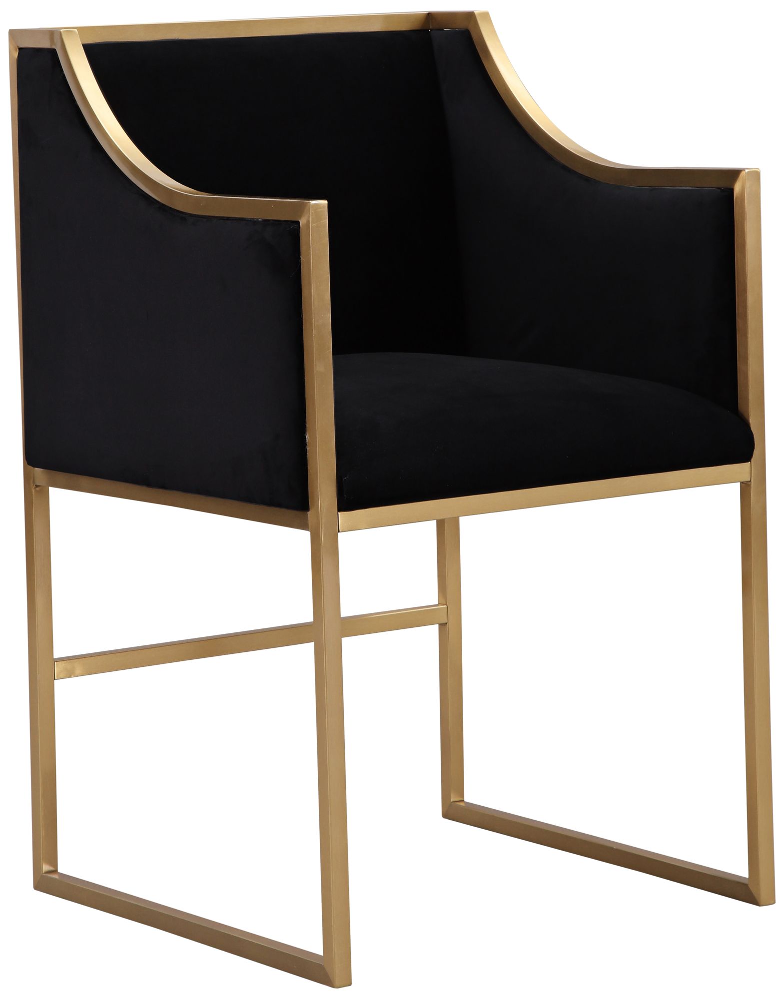 Atara Black Velvet and Gold Armchair