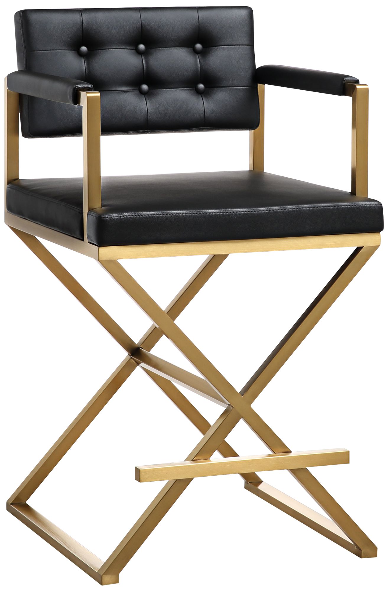Director 26" Black Vegan Leather Counter Stool