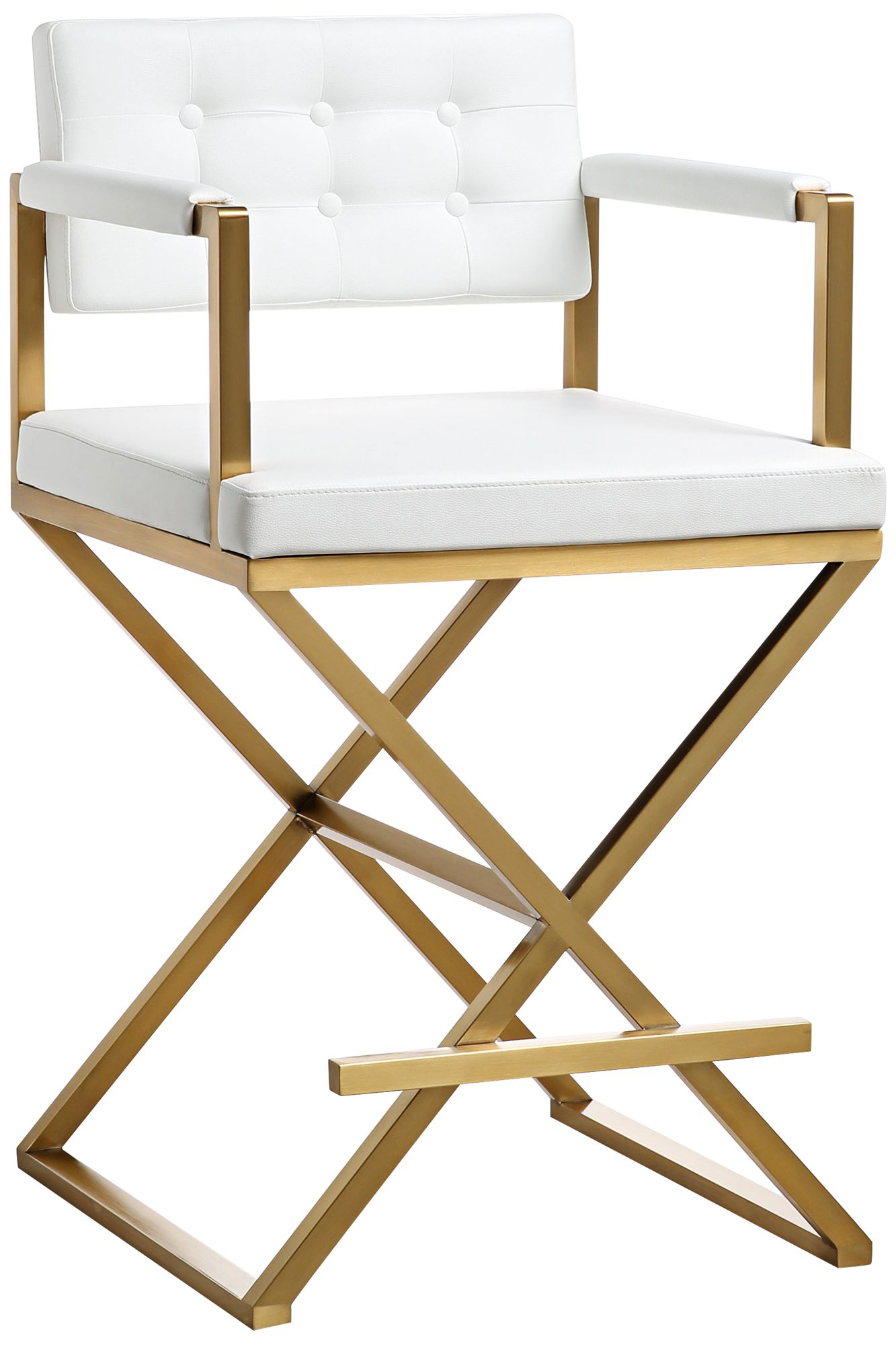 Director 26" White Vegan Leather Counter Stool