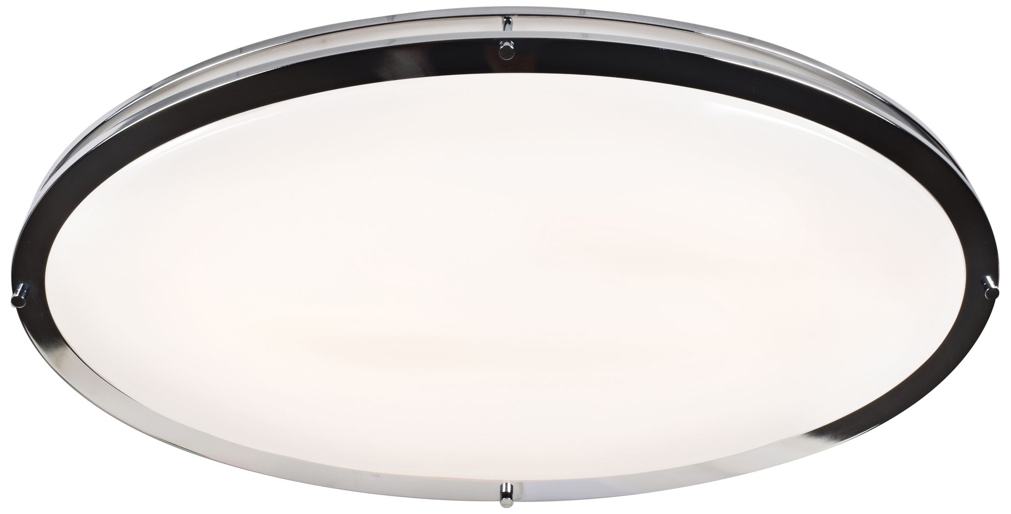Solero Oval 32" Long Chrome LED Ceiling Light