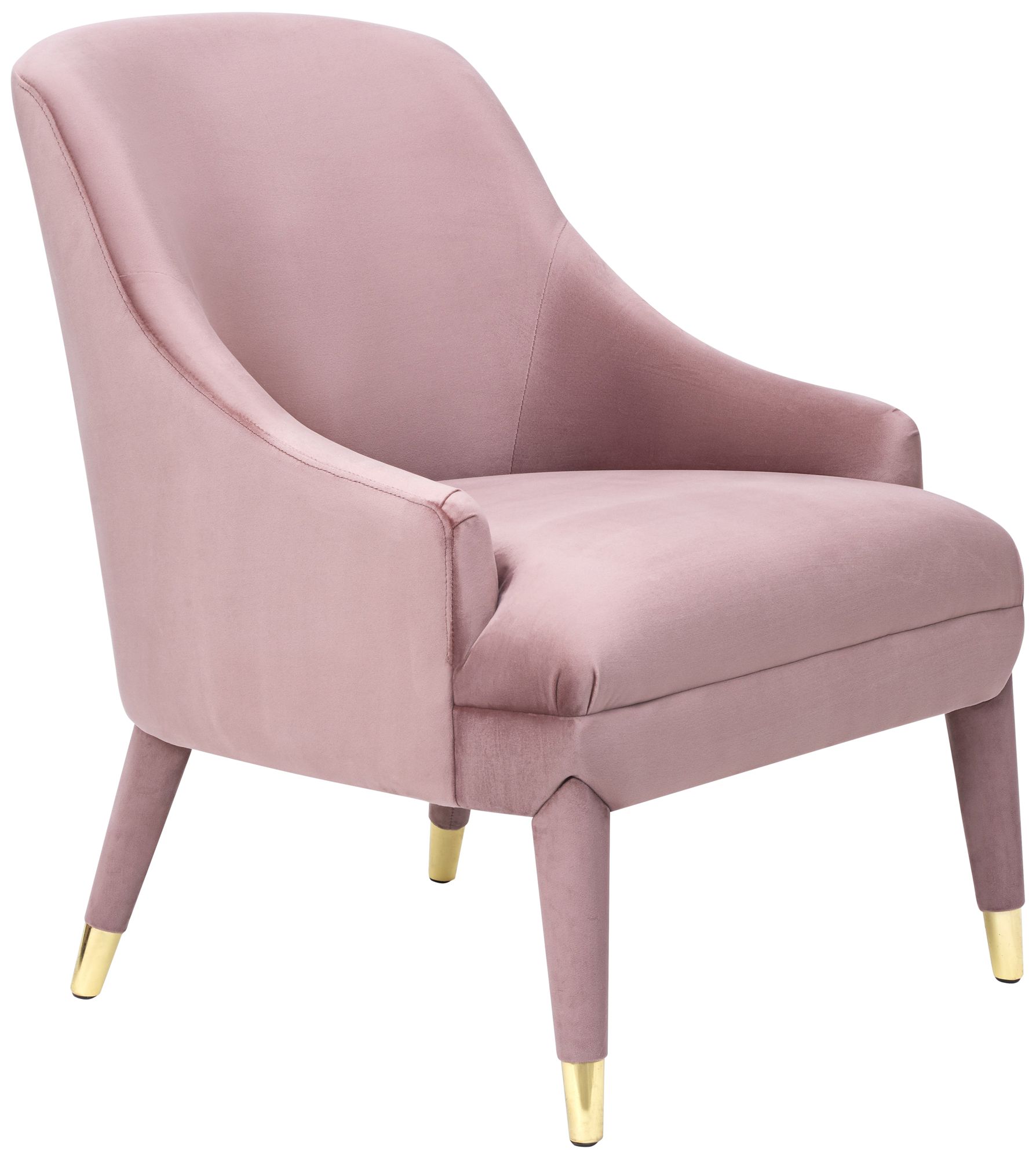 Orchid Pink Velvet Fabric Accent Armchair