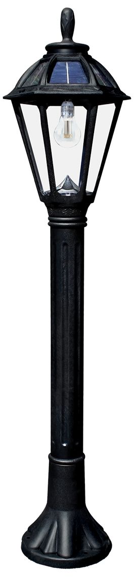 Polaris Bollard 44 1/4" High Black Solar LED Landscape Light