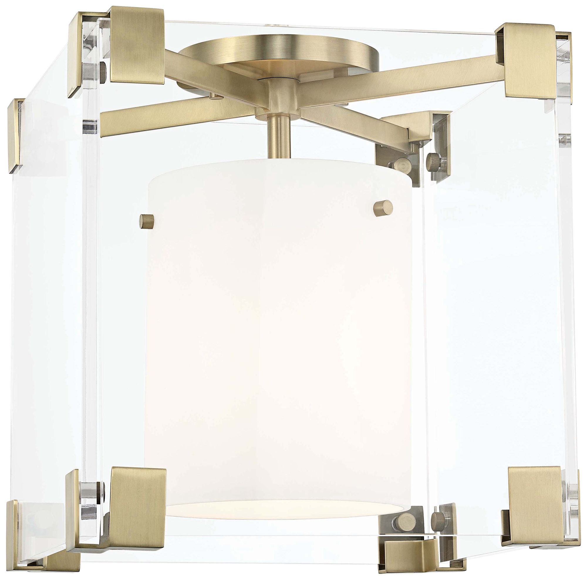 Hudson Valley Achilles 13" Wide Aged Brass Ceiling Light