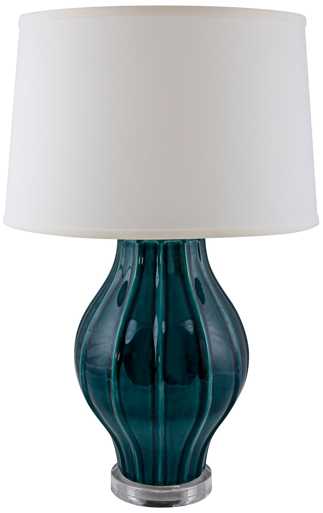 RiverCeramic Large Fluted Tropical Turquoise Table Lamp