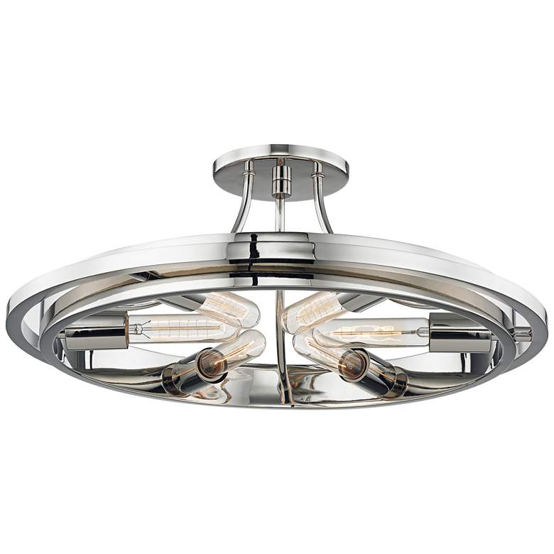 Hudson Valley Chambers 21&quot; Wide Nickel 6-Light Ceiling Light