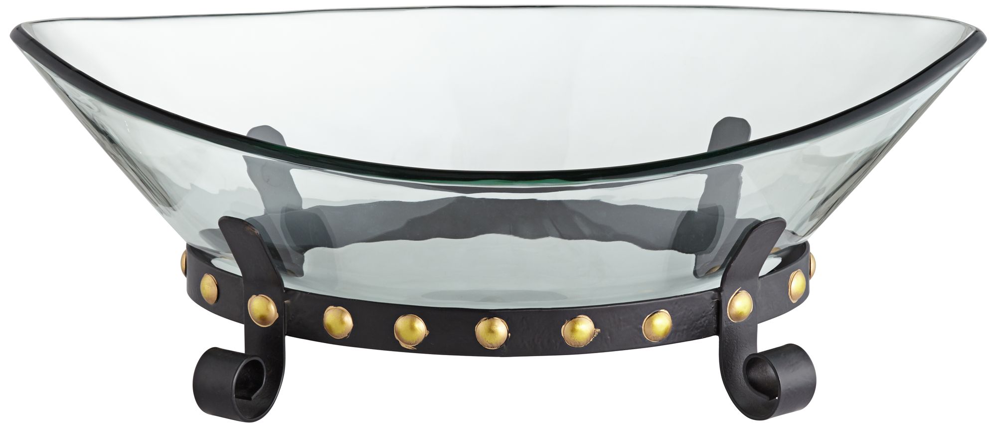 Rayden 23 1/4" Wide Decorative Glass Bowl with Studded Base 58Y53