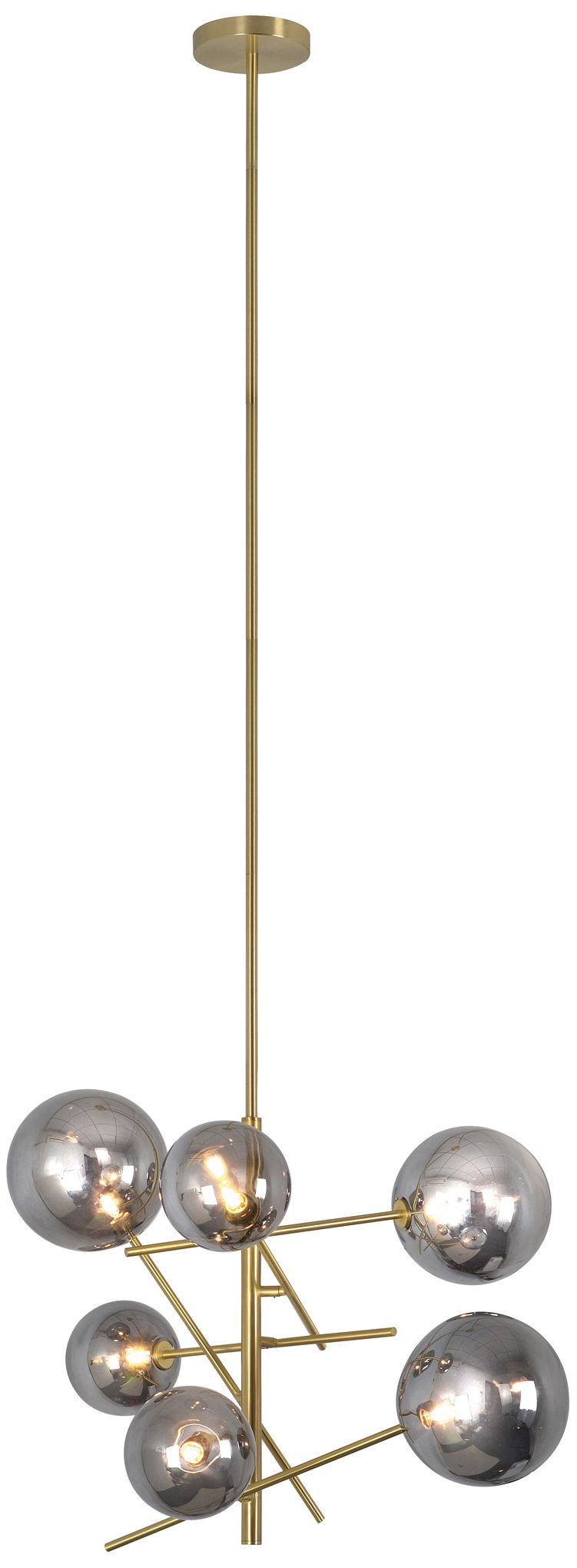 Renwil Laylani 28 1/2"w Satin Brass Plated 6-light Led Chandelier