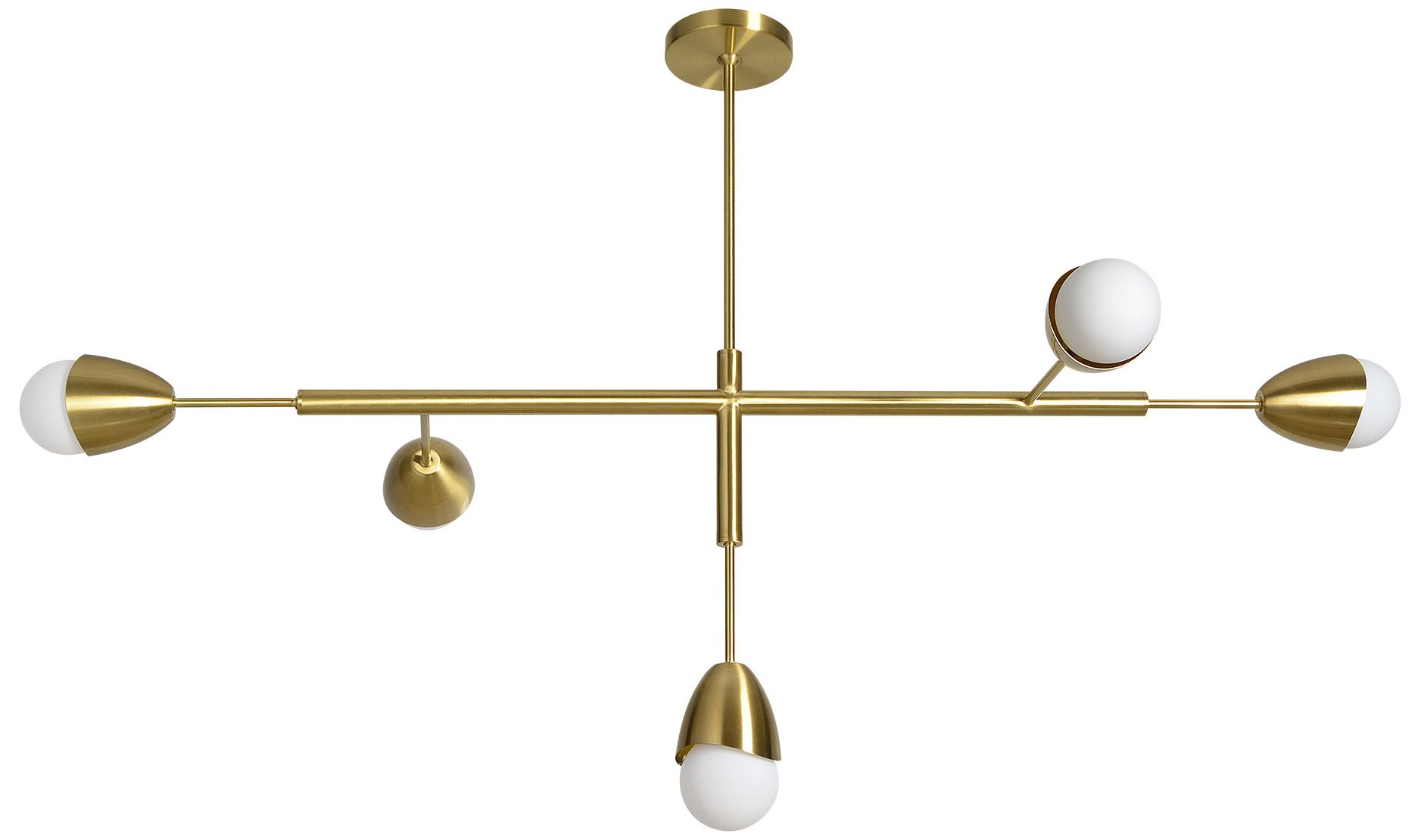Renwil Naura Plated Satin Brass Ceiling Fixture 52x17x25"