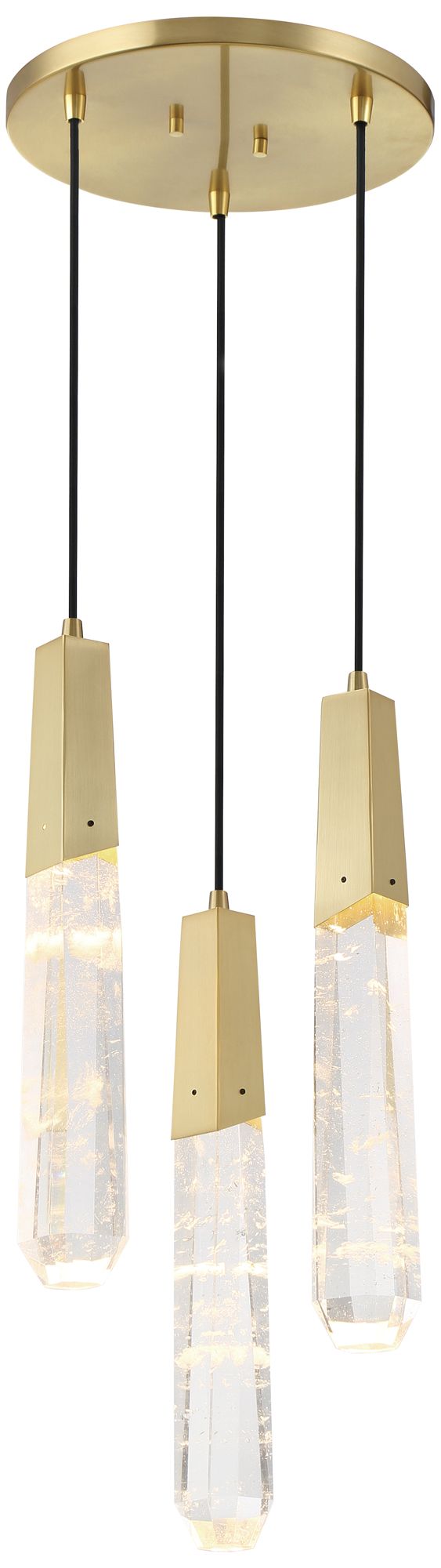 George Kovacs Drifting Droplets 3-light 11.63-in Brushed Brass Pan Pendant