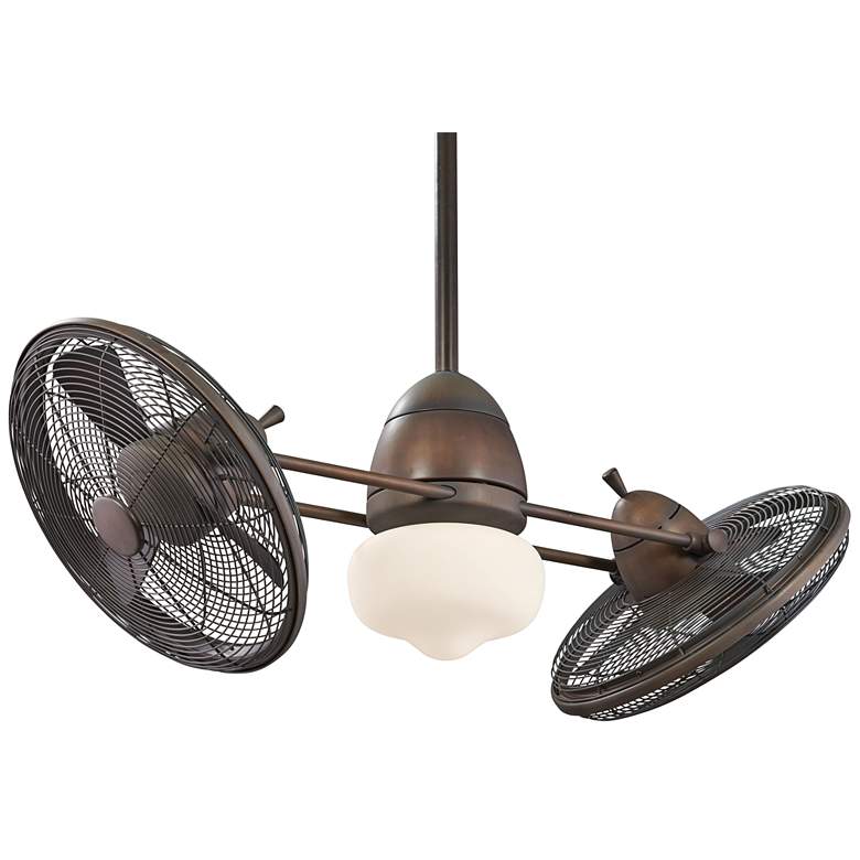 Image 2 42" Minka Aire Gyro Restoration Bronze LED Ceiling Fan with Remote