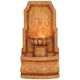 Sun Villa Faux Stone 37&quot;H Outdoor Fountain with LED Lights