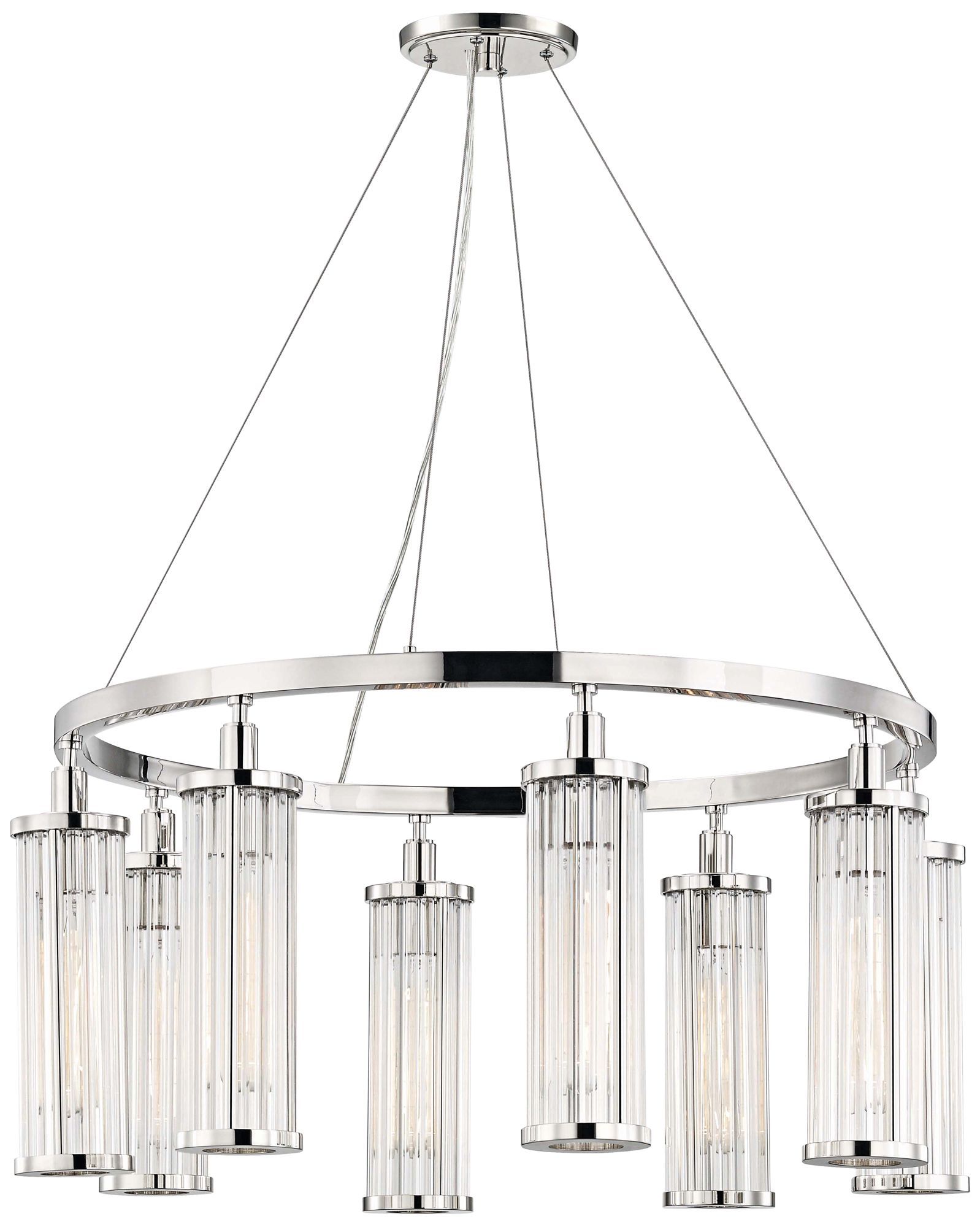 Hudson Valley Marley 30"W Polished Nickel 8-Light Chandelier