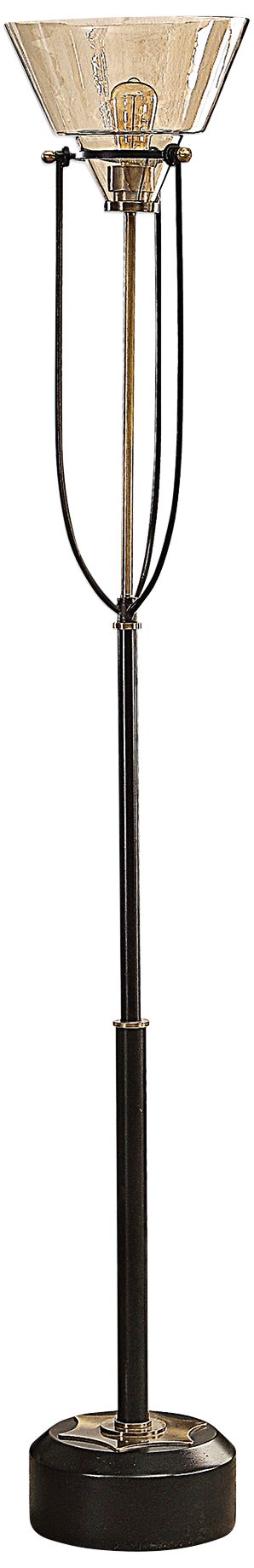 Uttermost Amaleeda Aged Black Torchiere Floor Lamp