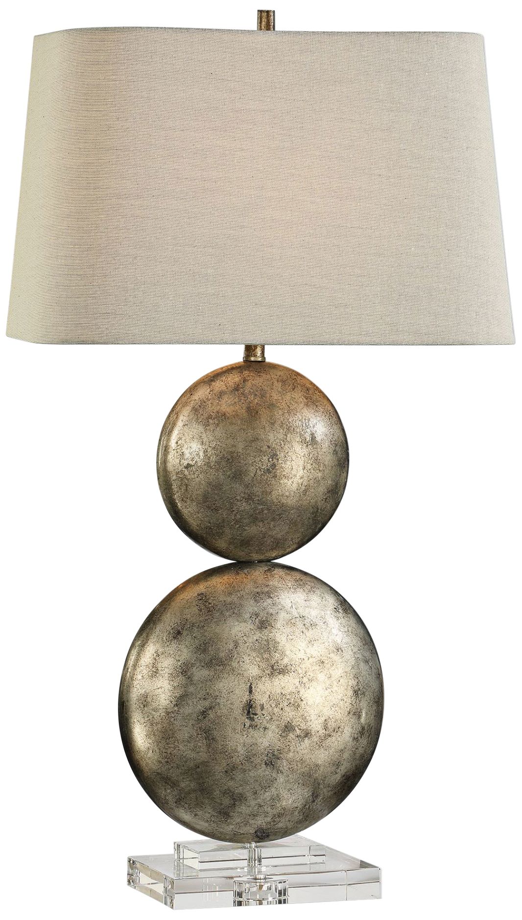 Uttermost Ordona Antiqued Metallic Silver Leaf Table Lamp