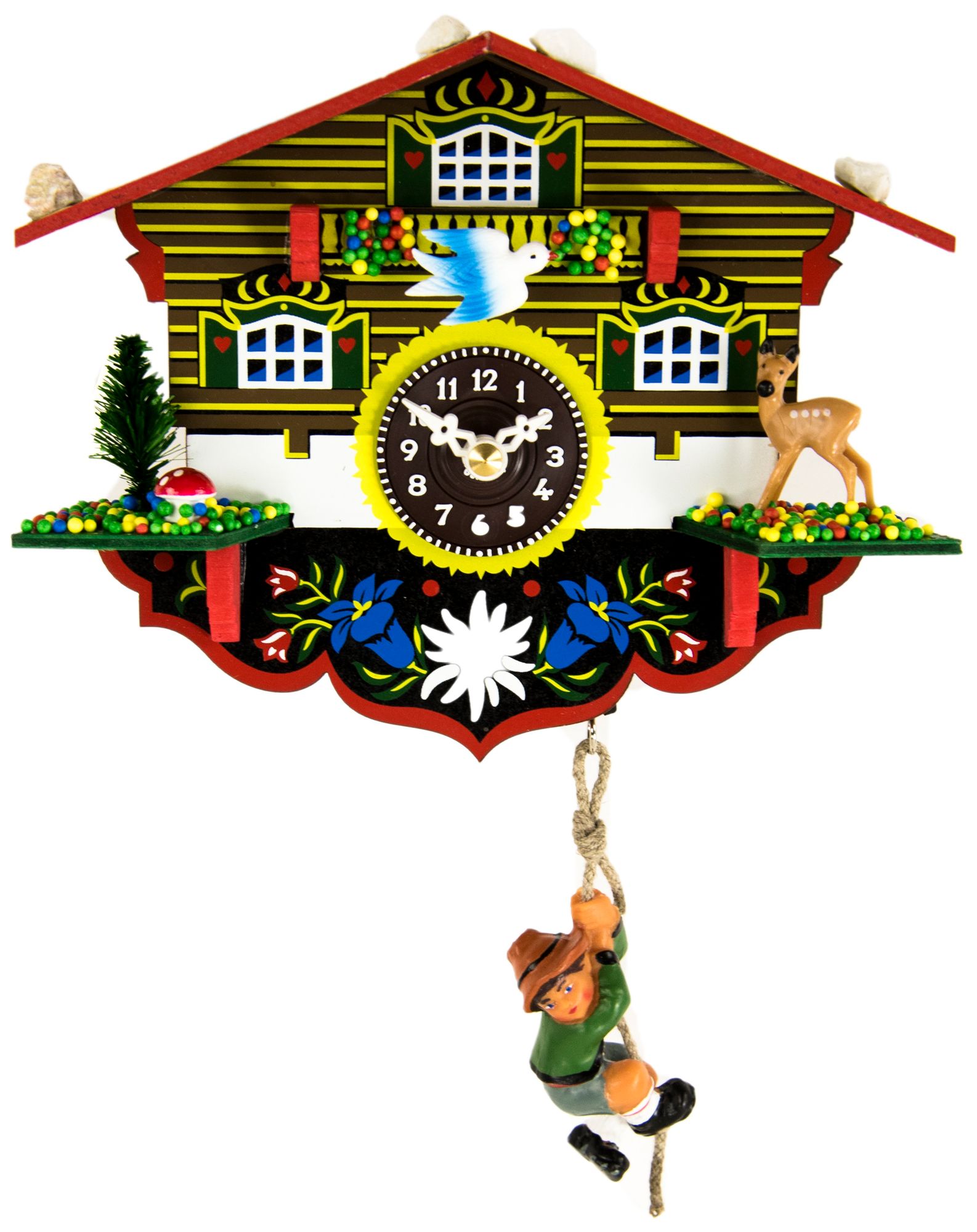 Hermle Wulfric Multi-Color 7 1/2" High Cuckoo Wall Clock