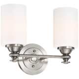 Dardyn 13 1/4&quot;H Brushed Polished Nickel 2-Light Wall Sconce