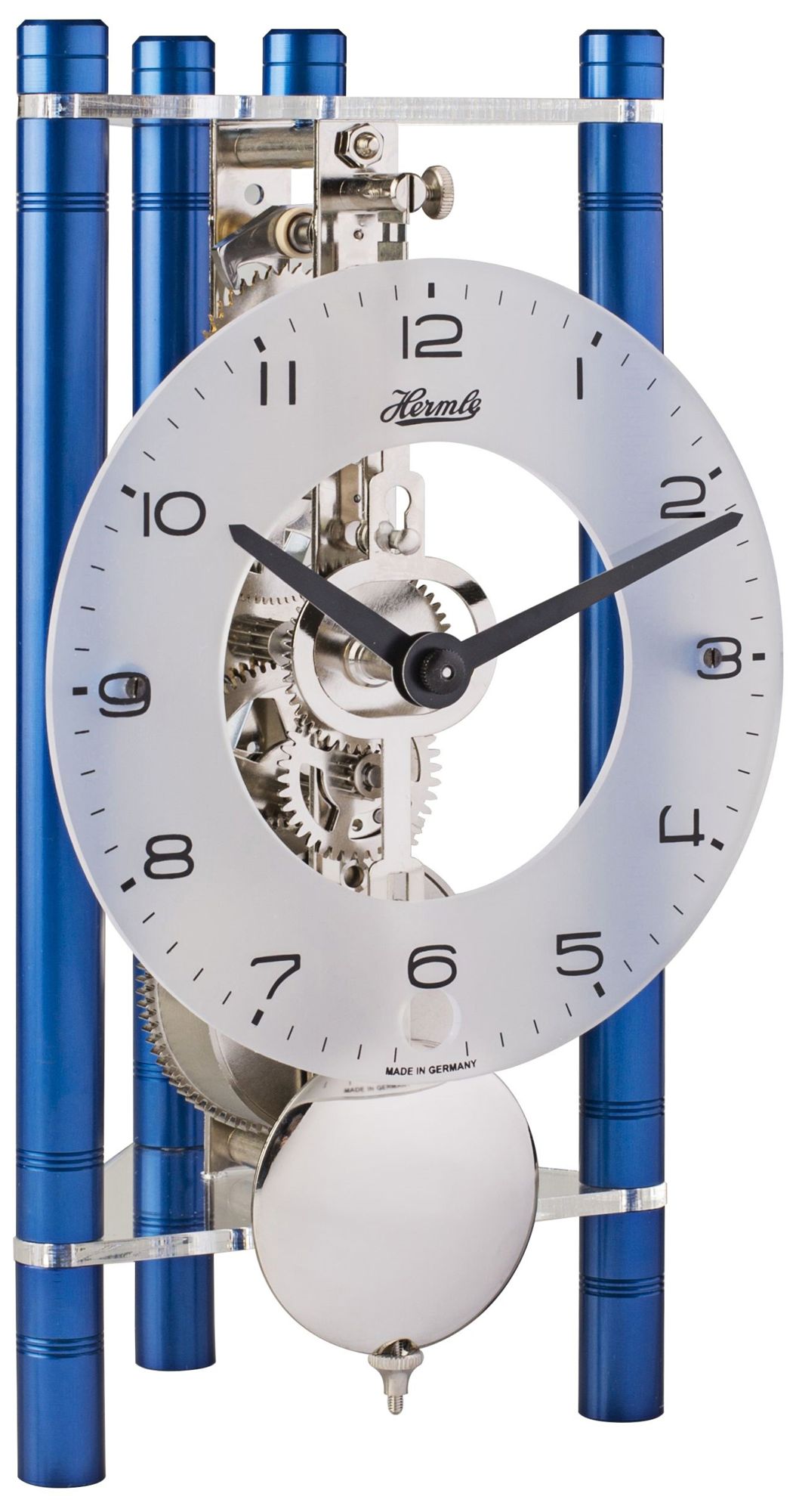 Hermle Lakin Blue 7 1/2" High Triangular Table Clock