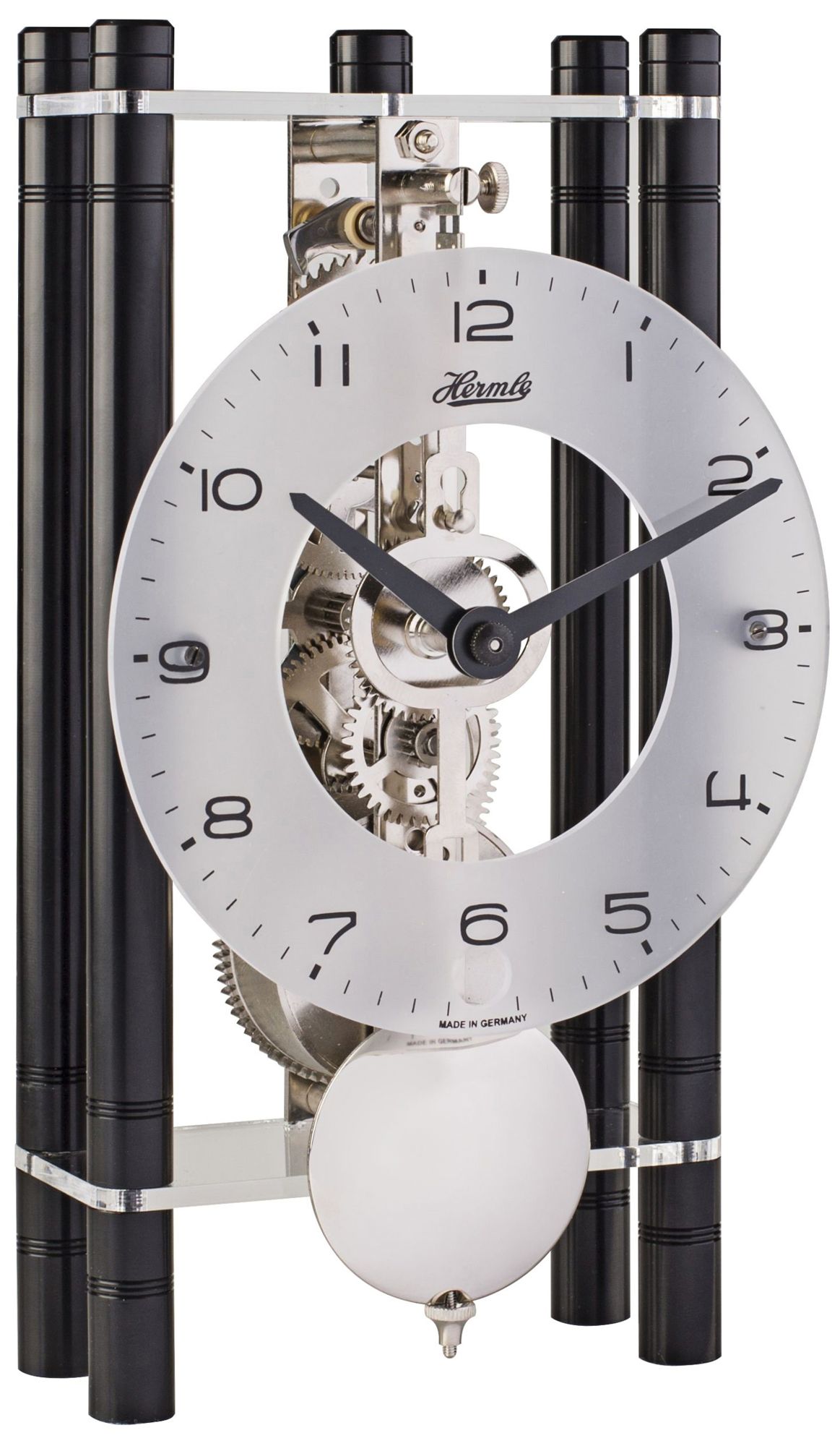 Hermle Mikal Black 8" High Rectangular Table Clock