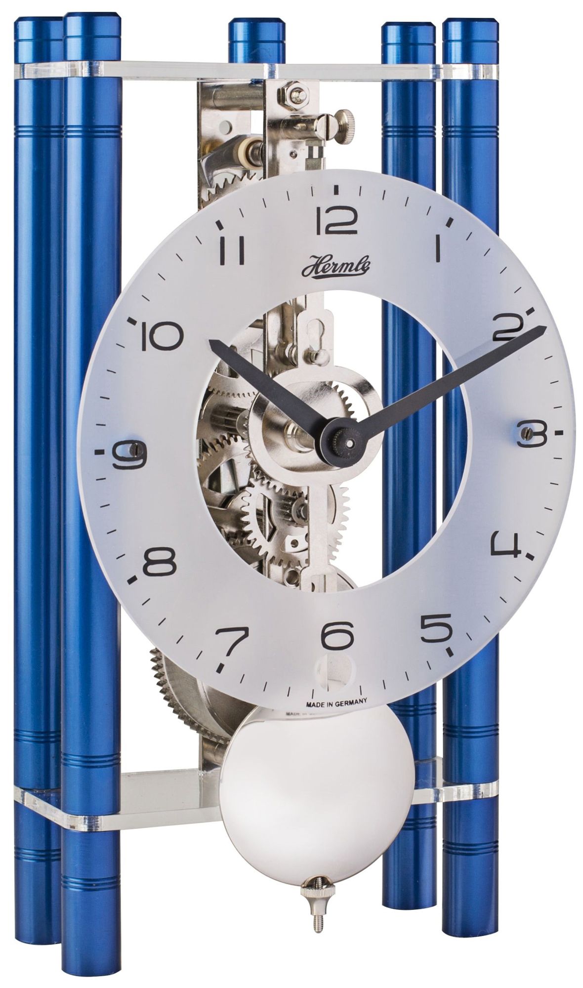 Hermle Mikal Blue 8" High Rectangular Table Clock