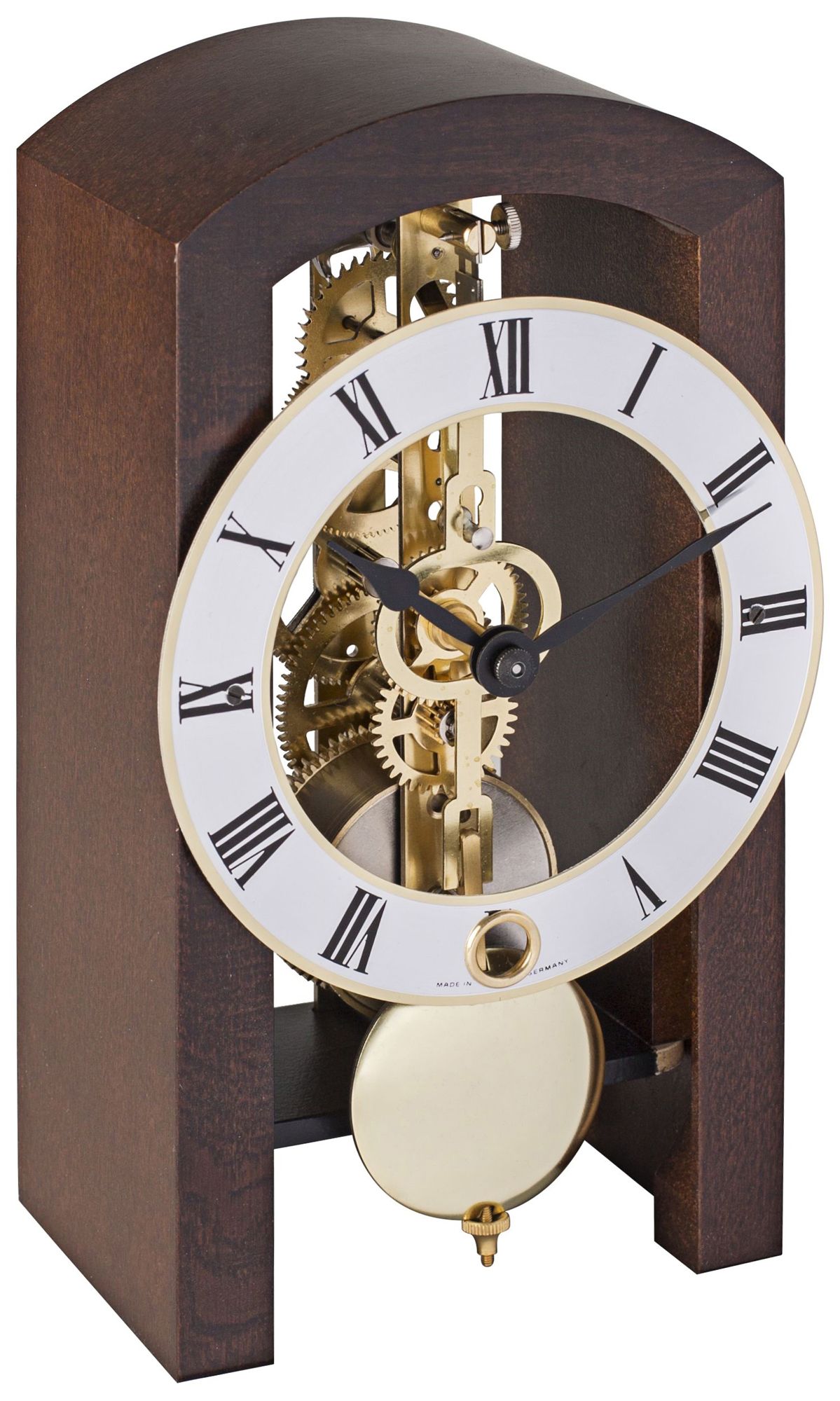 Patterson 7" High Walnut Finish Pendulum Table Clock