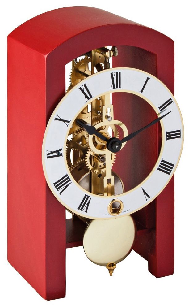 Patterson 7" High Red Finish Pendulum Table Clock