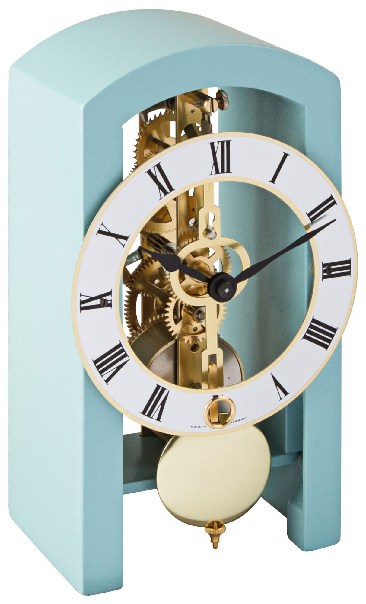 Hermle Patterson Light Blue 7" High Table Clock