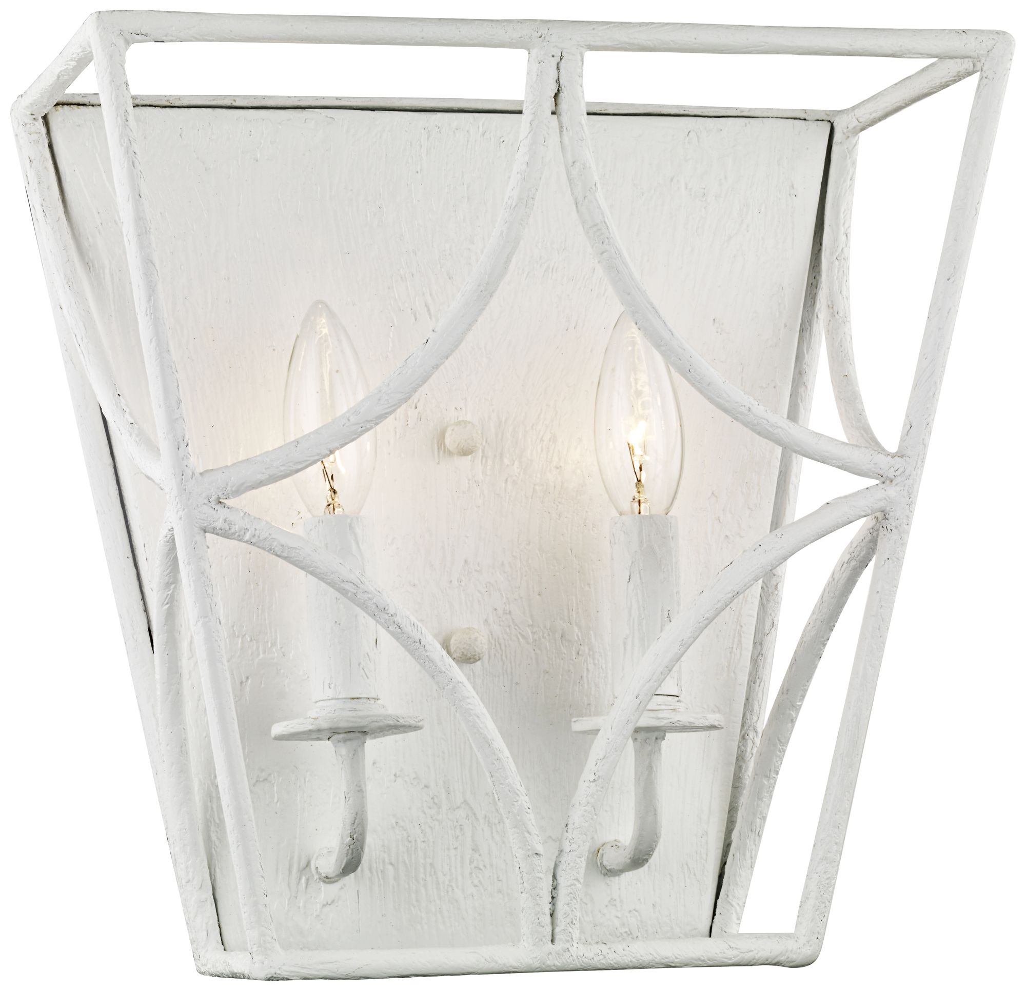 Hudson Valley Green Point 12" High White 2-Light Wall Sconce