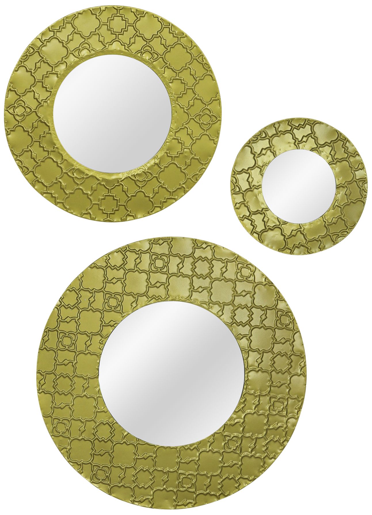 Tahitian Gold Patterned 20" Round Wall Mirror