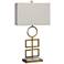 Totemic Modern Cut-Out Antique Gold Metal Table Lamp
