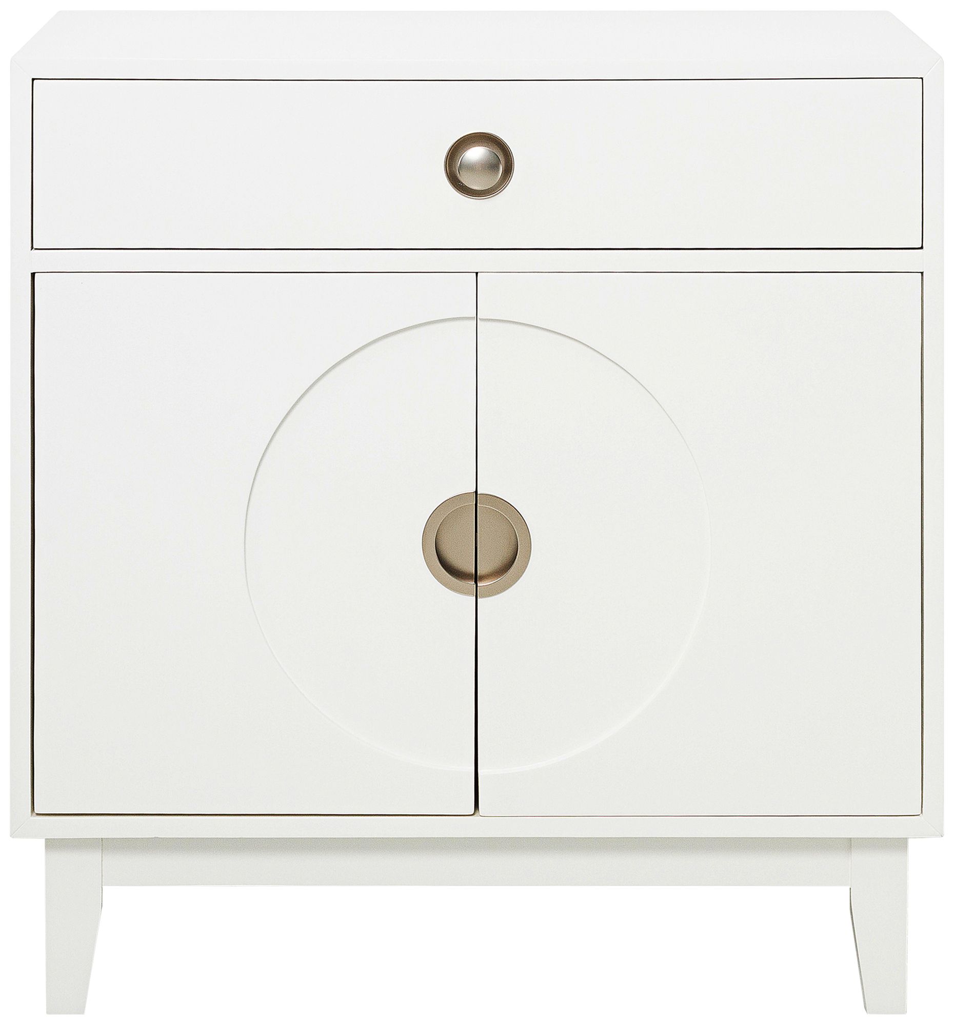 Luxe 32" Wide White Gloss 2-Door Wood Accent Chest