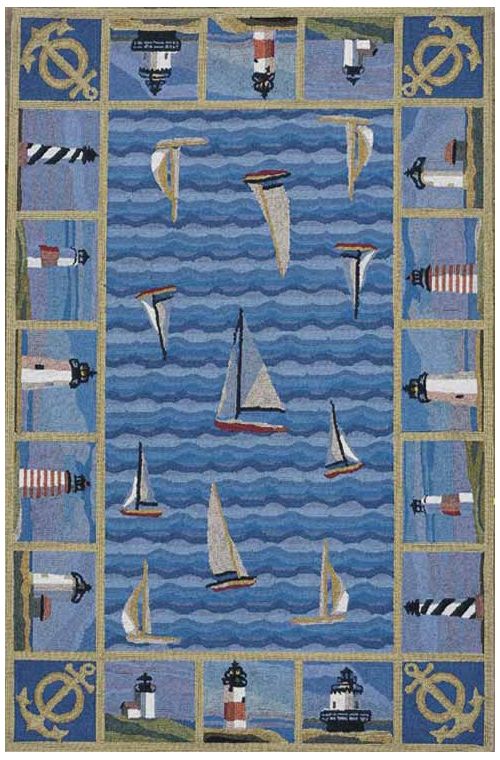 Kas Colonial Blue COL1335 Wool Area Rug