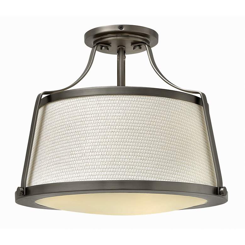 Hinkley Charlotte 16&quot; Wide Antique Nickel Ceiling Light