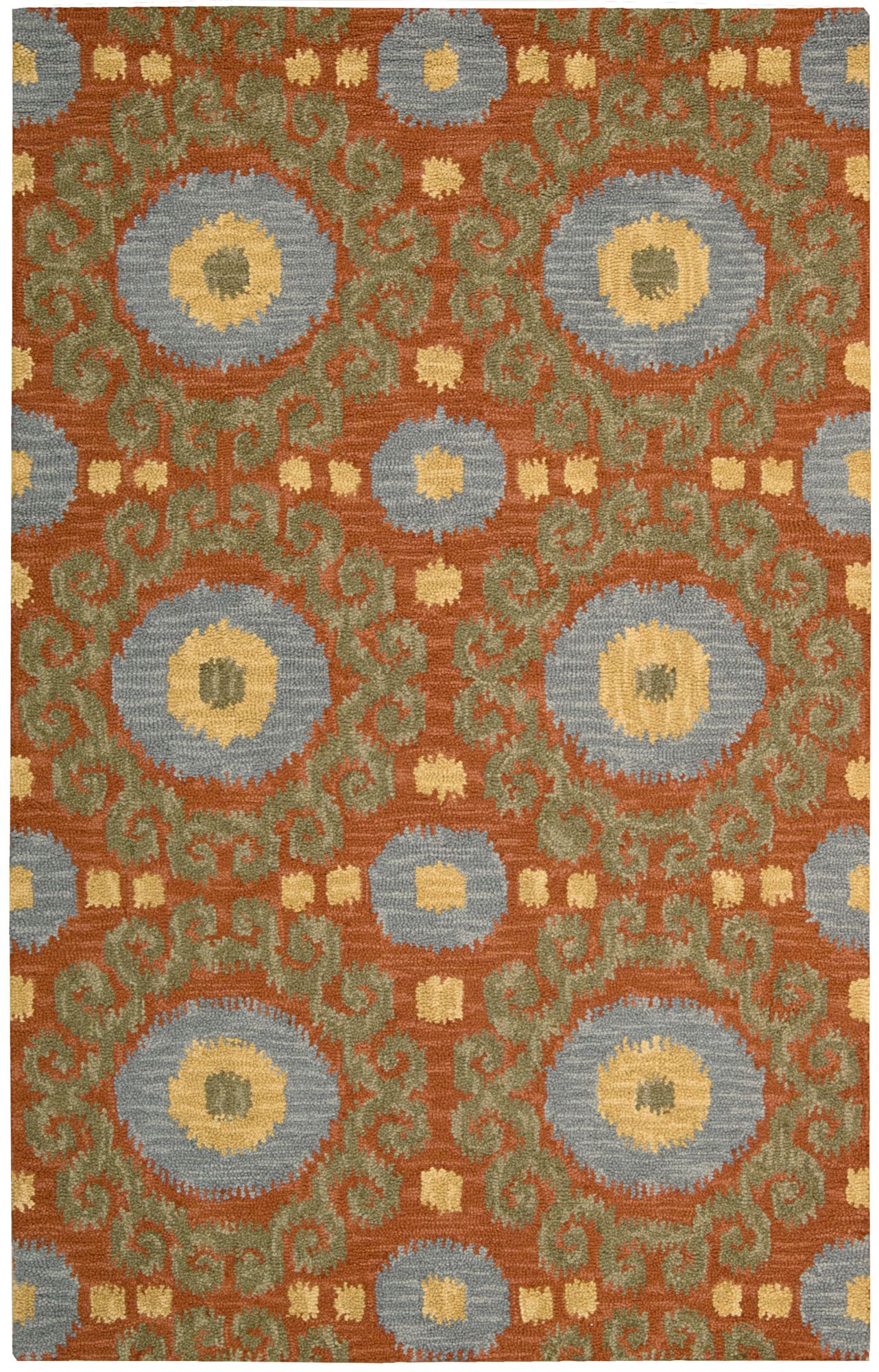 Nourison Siam SIA03 Rust Wool Area Rug 