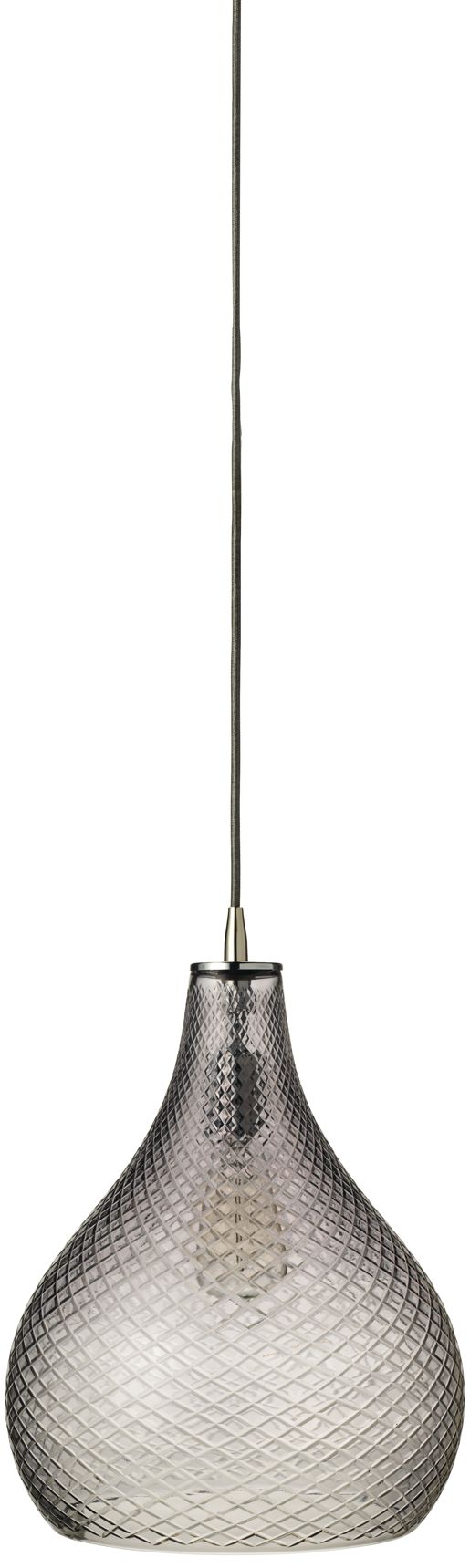 Jamie Young 13" Wide Curved Cut Gray Glass Pendant